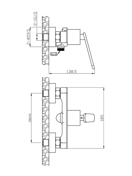 Смеситель для душа однорычажный Agger Beauty A2620000 хром